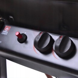 Dujų grilis + žarna + reduktorius - Landmann dviejų degiklių vežimėlis - pjezo uždegimas mygtuke