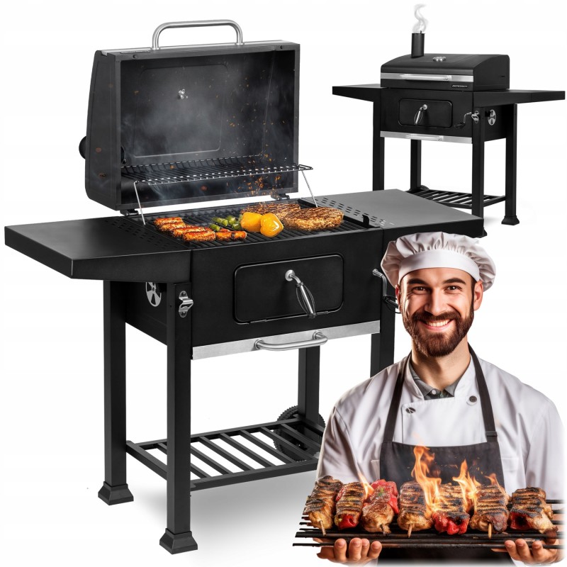 Grilis su anglimis su dviem bbqchef™ lentynomis