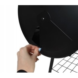 Didelė anglinė sodo kepsninė su rūkykla ir dangteliu ant 2 Kaminer ratų