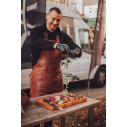 Vyriška virtuvės odinė kepsninės prijuostė