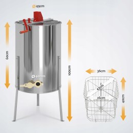 RANKINIO PASUKIMO RADIALINIS MEDUS EXTRAKTORIUS 4 RĖMŲ MEDUS CENTRIFUGRIS
