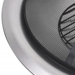 Sodo laužavietė su tinkleliu, nerūdijančio plieno, 76 cm