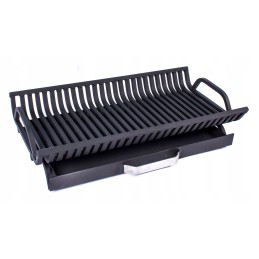 Stovimos grotelės su pelenų keptuvėje