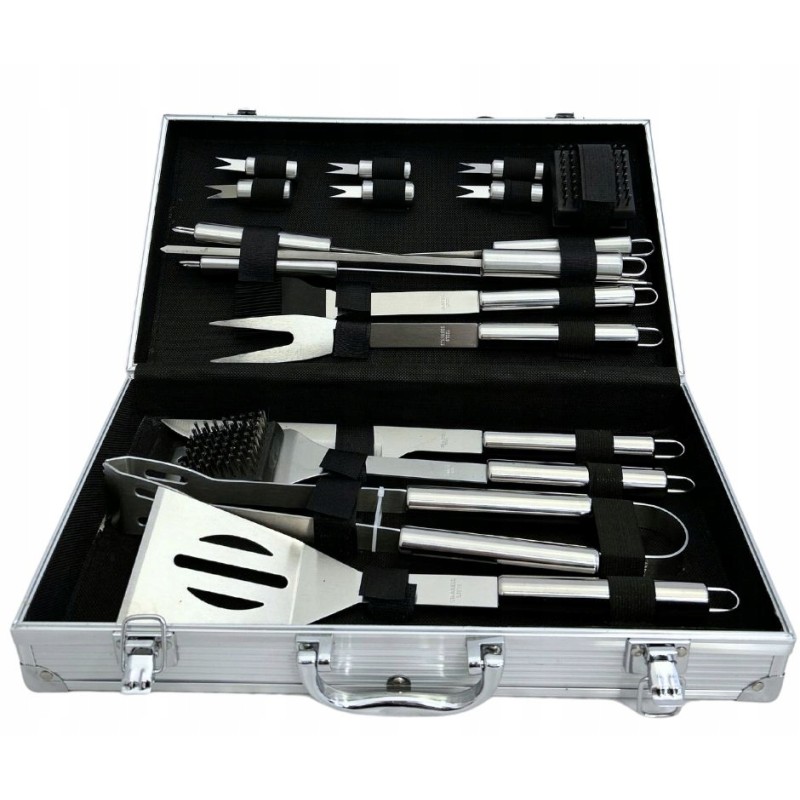 Grilio reikmenų rinkinys su lagaminu