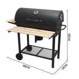 Sodo kepsninė su anglimis, 2 chromuotos grotelės, 2 lentynos, peleninė, plieninis termometras