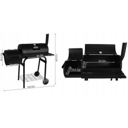 Dviejų funkcijų sodo grilis su rūkykla + G5165 ratais