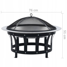 Lumarko sodo židinys su nerūdijančio plieno tinkleliu