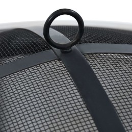 Sodo židinys su nerūdijančio plieno tinkleliu