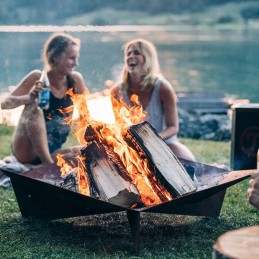 Trivietis 65 židinys - dizainerių sukurtas židinys ir grilis - terasai ir sodui - rūdžių korteno plienas