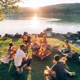 Trivietis 65 židinys - dizainerių sukurtas židinys ir grilis - terasai ir sodui - rūdžių korteno plienas