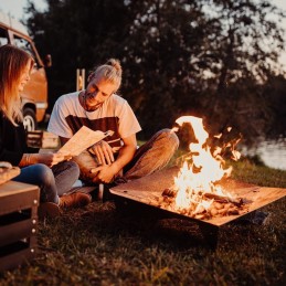 Trivietis 65 židinys - dizainerių sukurtas židinys ir grilis - terasai ir sodui - rūdžių korteno plienas