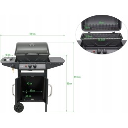 Dujinis grilis 2+1, 8kw