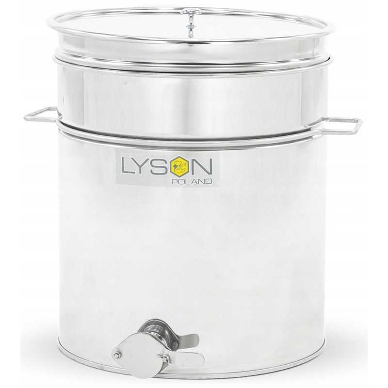 Siūlome 50l skaidrintuvą su nerūdijančio plieno vožtuvu, rankenomis ir sieteliu - labai geras lenkiškas gaminys!