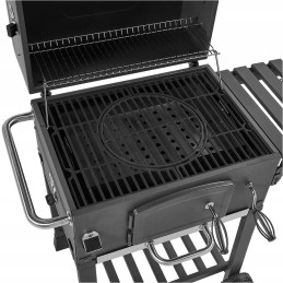 Grilis su anglimis 57,5x42cm kampinės ketaus grotelės + Activa dangtis