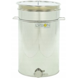 Siūlome 70l skaidrintuvą su rankenomis, horizontaliu sietu ir nerūdijančio plieno vožtuvu - labai geras lenkiškas gaminys!