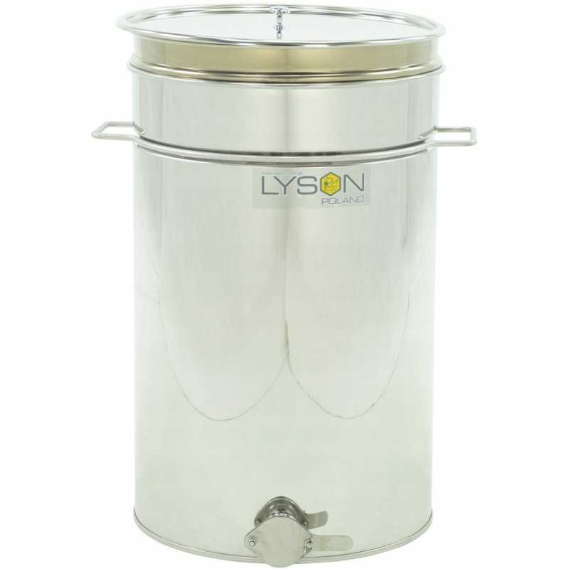 Siūlome 70l skaidrintuvą su rankenomis, horizontaliu sietu ir nerūdijančio plieno vožtuvu - labai geras lenkiškas gaminys!