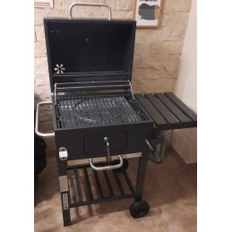 Grilis su anglimis 57,5x42cm kampinės ketaus grotelės + Activa dangtis