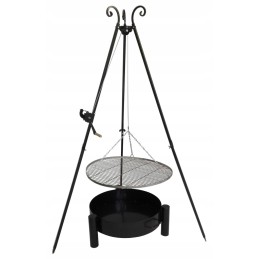 Sodo trikojis grilis su nerūdijančio plieno grotelėmis, komplektas