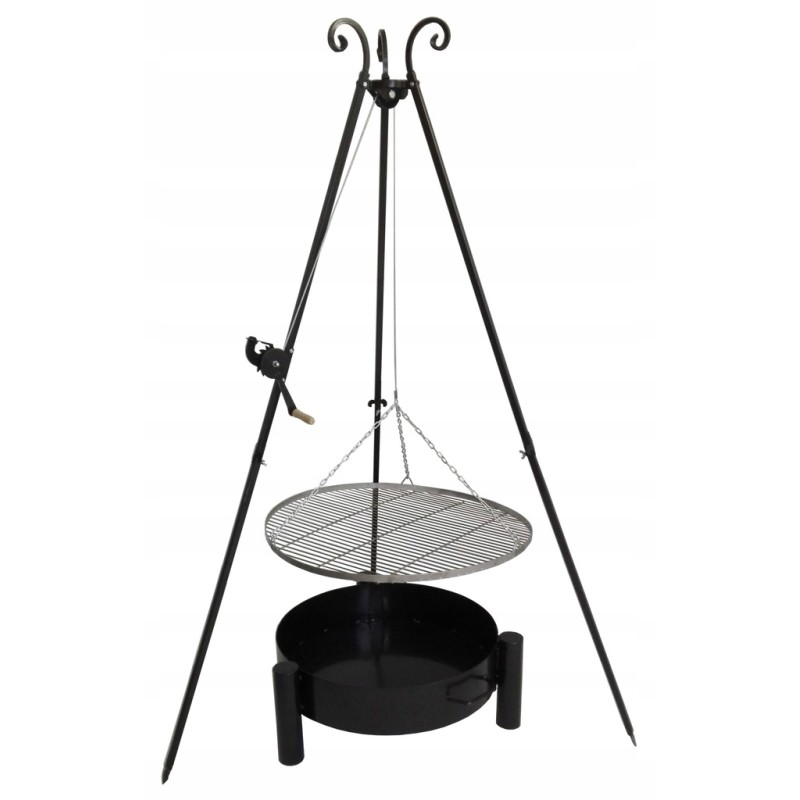 Sodo trikojis grilis su nerūdijančio plieno grotelėmis, komplektas