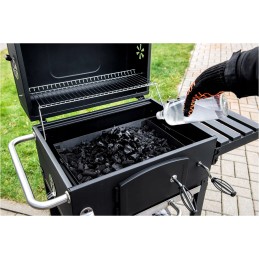 Grilis su anglimis 57,5x42cm kampinės ketaus grotelės + Activa dangtis