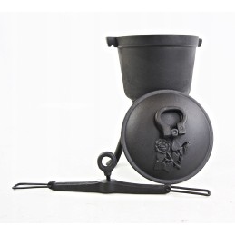 Ketaus medžioklinis virdulys, 7 litrai