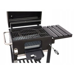 Sodo anglis kepsninė su ketaus grotelėmis ir termometru uždengta dideliu dangteliu