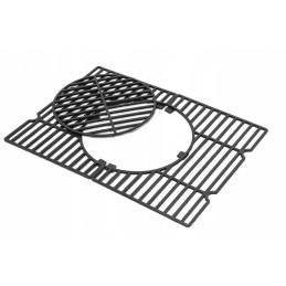 Sodo kepsninė su anglimis su ketaus grotelėmis ir termometru, dengiančiu dvi dideles groteles