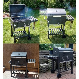 Didelės grotelės su ketaus grotelėmis ant xxl ratų