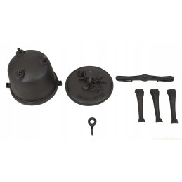 5 litrų ketaus puodas su bronzos priedu.