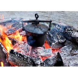 5 litrų ketaus puodas su bronzos priedu.