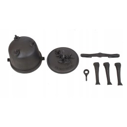 5 litrų ketaus puodas su bronzos priedu.