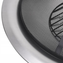 Vidaxl sodo židinys su nerūdijančio plieno grotelėmis, 76 cm