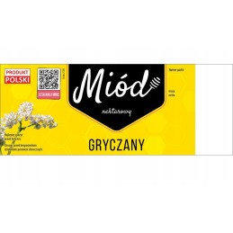 pakuotė didelių etikečių grikių medui (100 vnt) - modelis E180