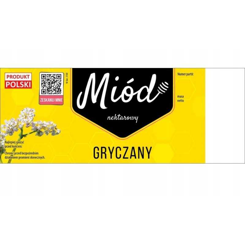 pakuotė didelių etikečių grikių medui (100 vnt) - modelis E180