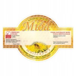 kiaulpienių medaus etiketė