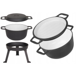 Medžioklinis katilas kepsniams 8l, ketaus, emaliuotas, mk304, Rossner grilis