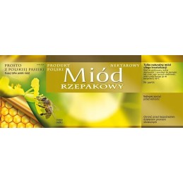 Siūlome dideles lipnias etiketes rapsų medui, labai geras produktas!!!