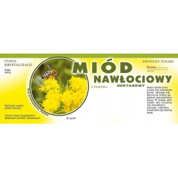 Siūlome dideles lipnias etiketes su apskritimu auksarankio medui, labai geras produktas!!!