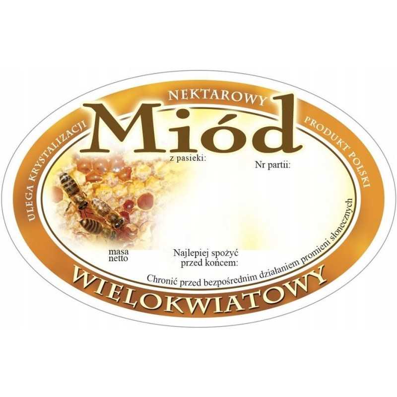 Siūlome ovalias lipnias etiketes - kelių žiedų medui - labai geras produktas!!!