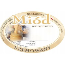 Siūlome ovalias lipnias etiketes - kreminiam medui - labai geras produktas!!!