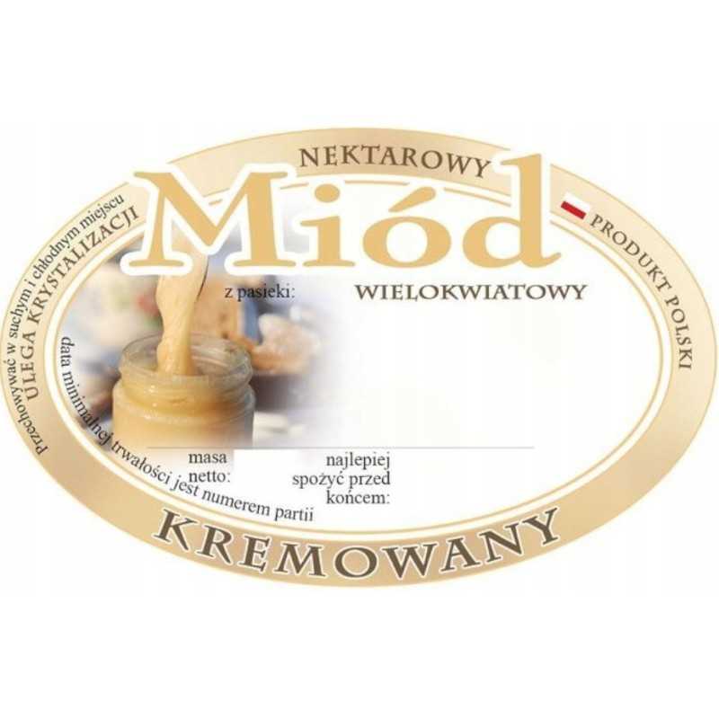 Siūlome ovalias lipnias etiketes - kreminiam medui - labai geras produktas!!!