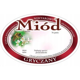 Siūlome ovalias lipnias etiketes - grikių medui - labai geras produktas!!!