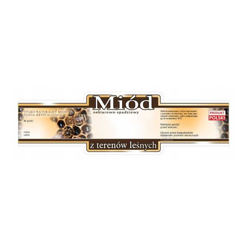 Siūlome stačiakampes, lipnias etiketes medui iš miško plotų - 100 vnt - labai geras produktas!!!