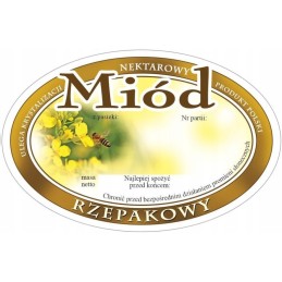 Siūlome ovalias lipnias etiketes - rapsų medui - labai geras produktas!!!