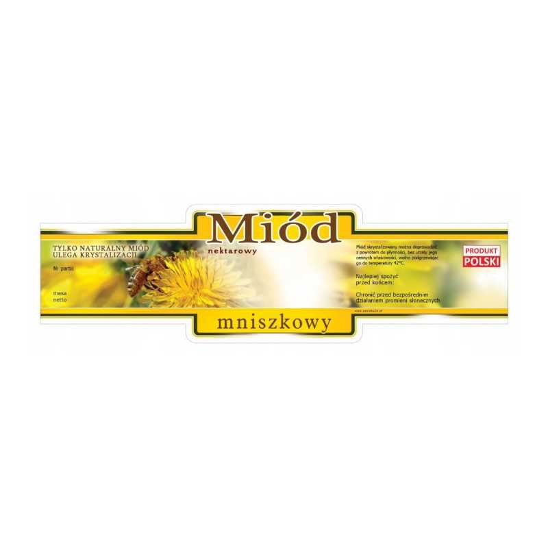 Siūlome lipnias stačiakampes kiaulpienių medaus etiketes - 100 vnt - labai geras produktas!!!