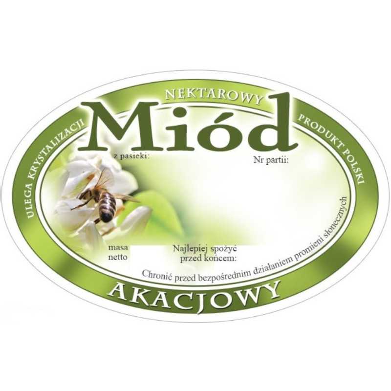 Siūlome ovalias lipnias etiketes - akacijų medui - labai geras produktas!!!