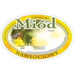 Siūlome ovalias lipnias etiketes - auksarankio medui - labai geras produktas!!!