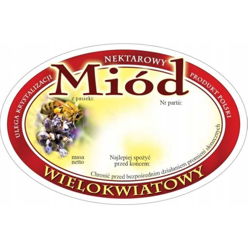 Siūlome ovalias lipnias etiketes - kelių žiedų medui - labai geras produktas!!!