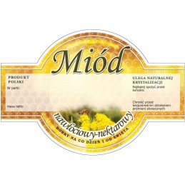 Siūlome dideles apvalias lipnias etiketes - auksarankio medui - labai geras produktas!!!