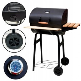 ⭐⭐Didelė sodo kepsninė su anglimis, nešiojamas kepsninė su rakinamomis lentynomis + termometras⭐⭐